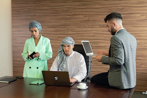 Businesspeople Working Together in an Office