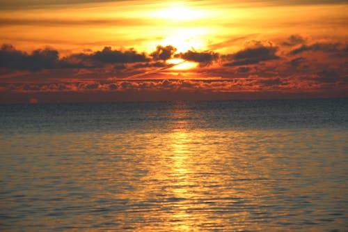 Foto d'estoc gratuïta de capvespre, cel taronja, Mar del nord