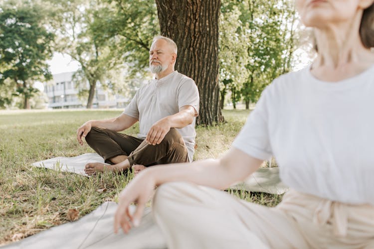 Elderly Man Doing Yoga 