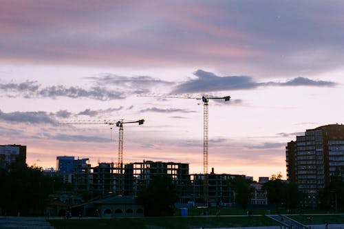 Construction Site at Sunset