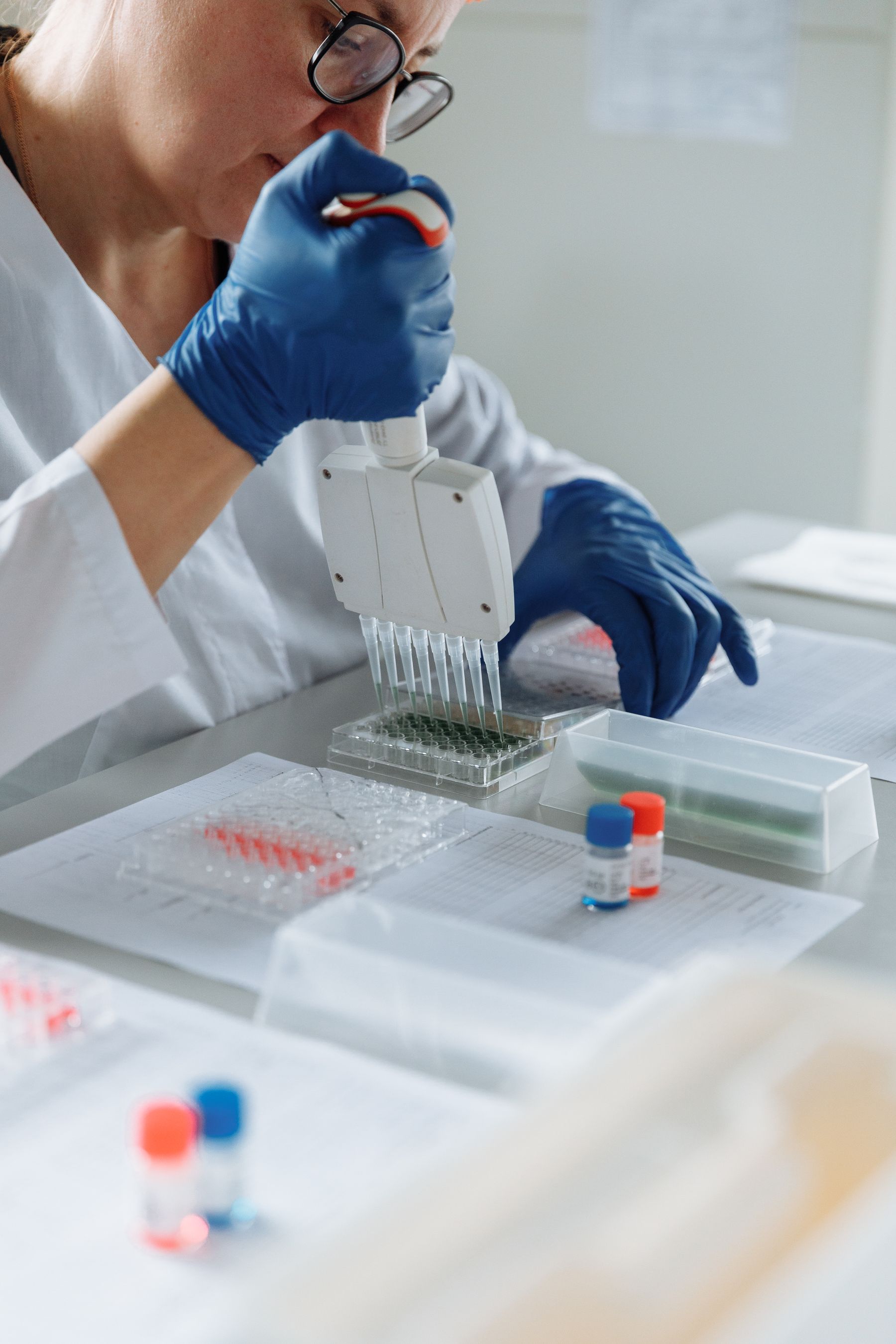 Scientist conducting a precise laboratory test
