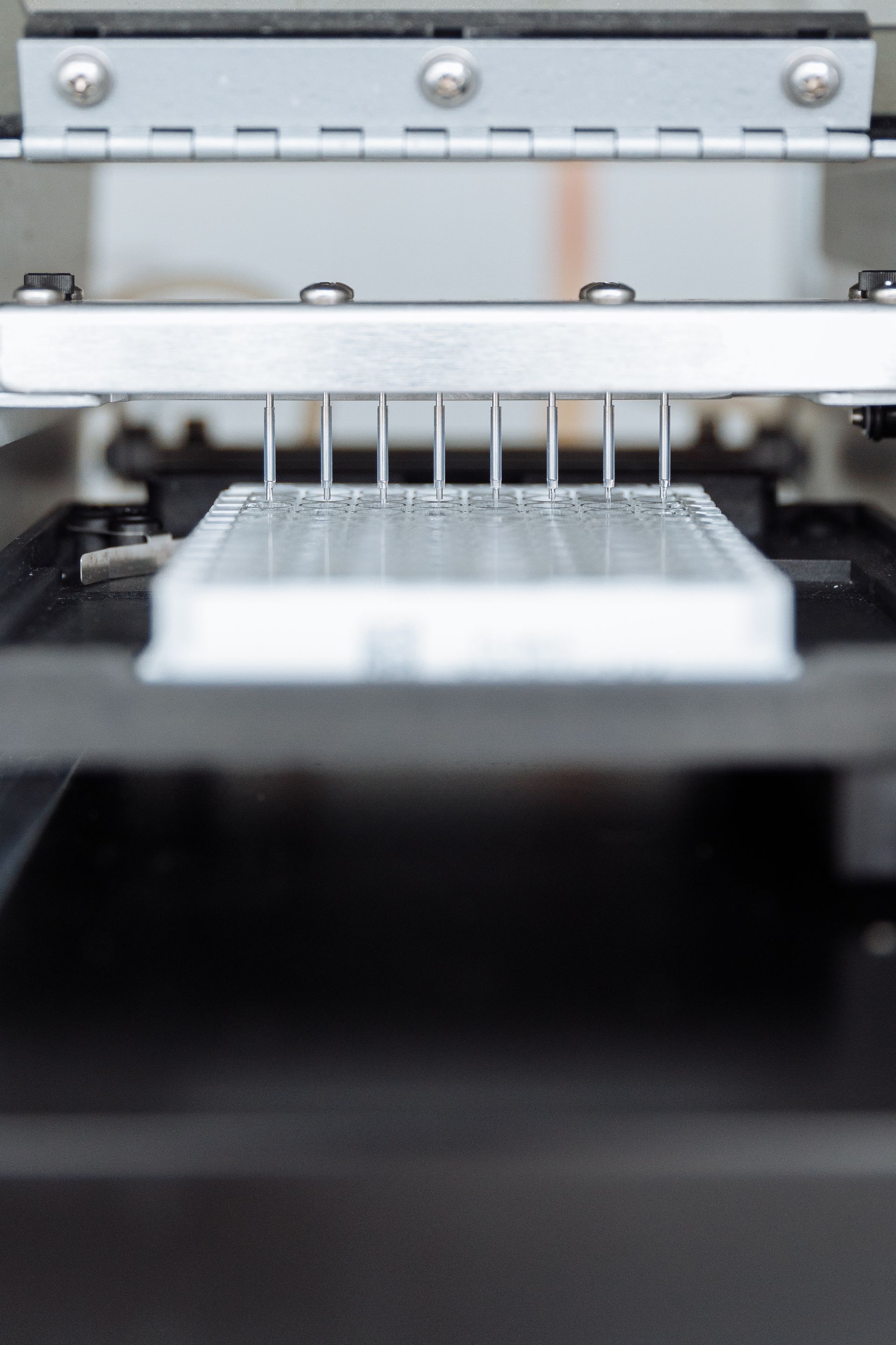 Close-up of automated industrial machinery showcasing precision components and metallic design