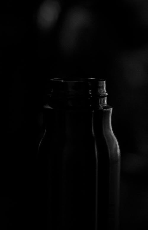 Free stock photo of black and white, bottle