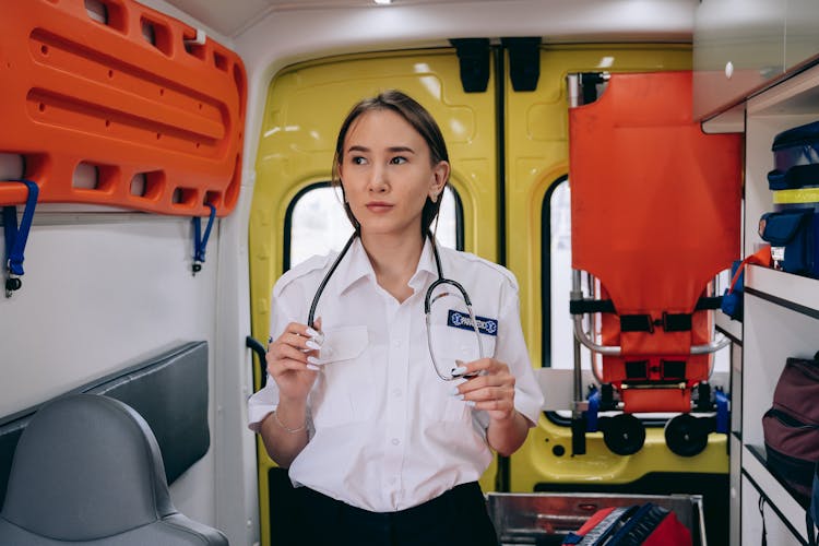 A Paramedic In An Ambulance