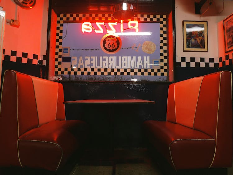 A Booth At A Vintage Diner