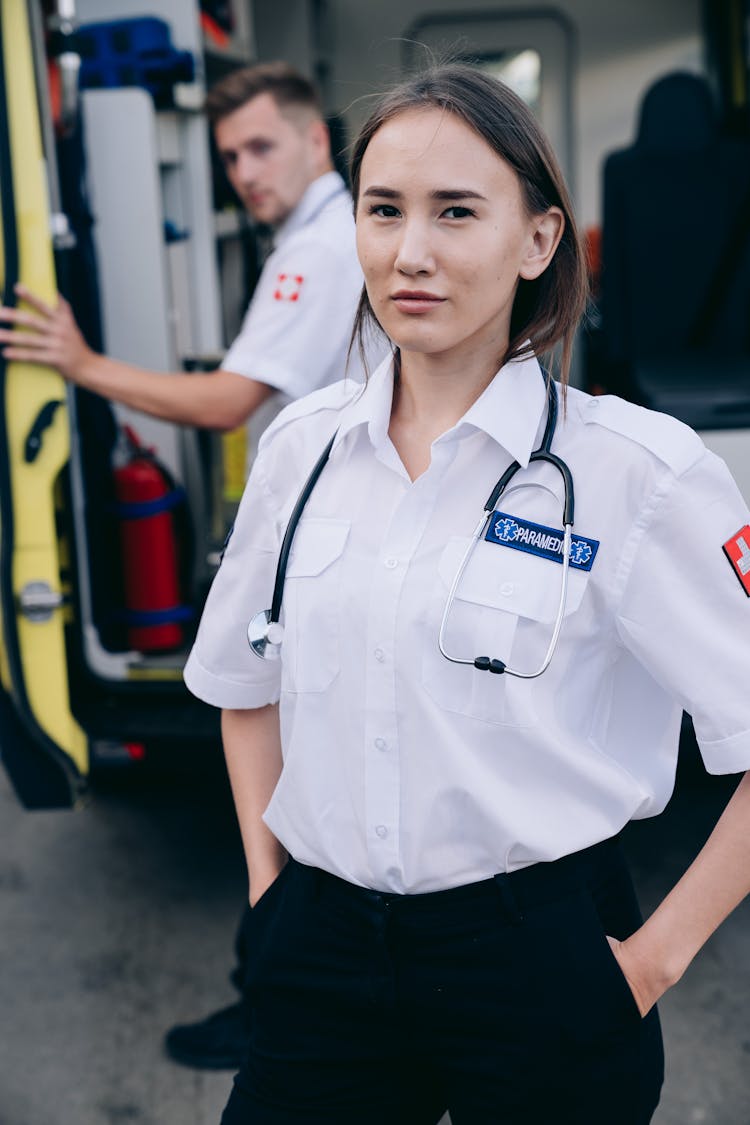 A Woman Working As Ambulance Paramedic