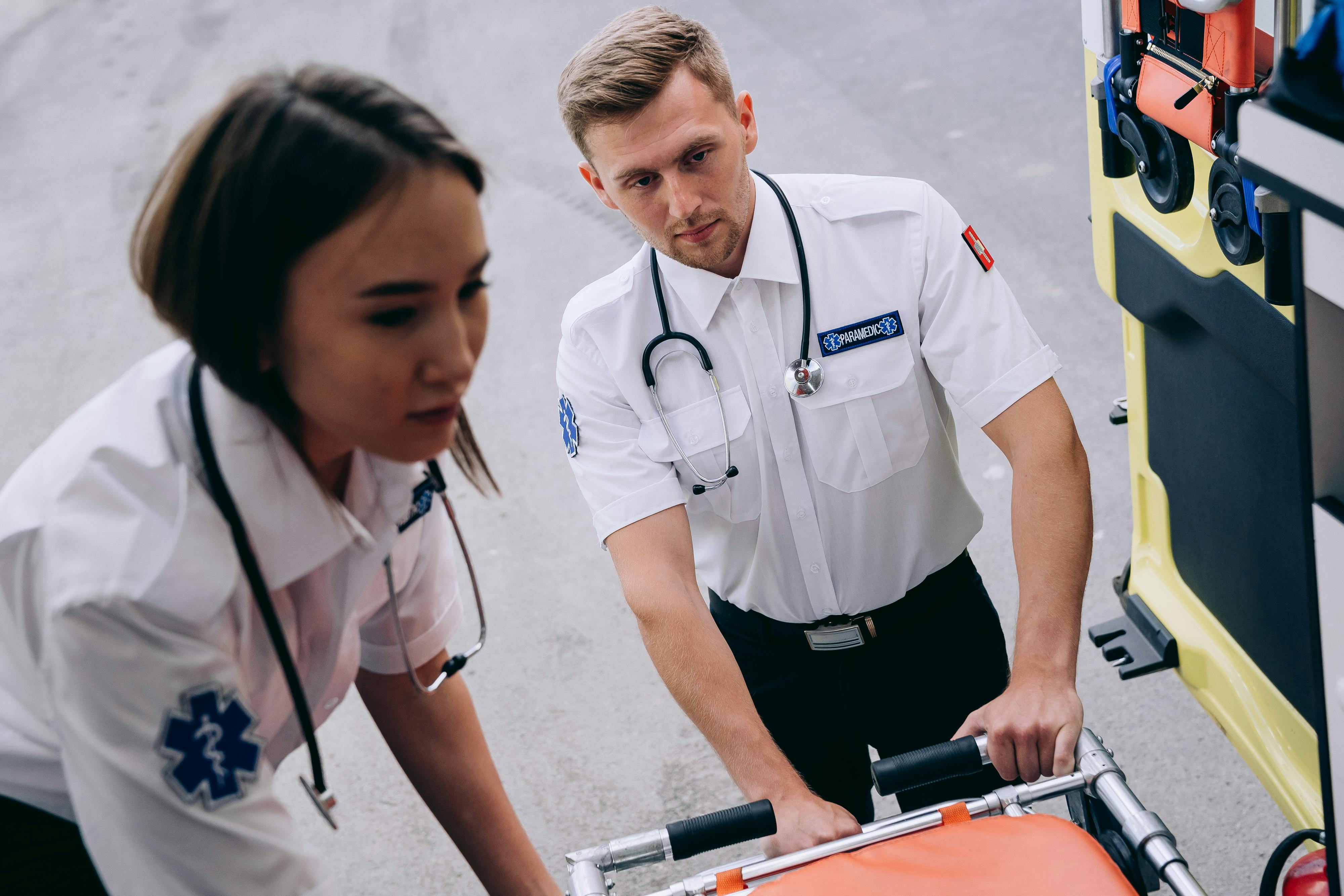 a male and female paramedic