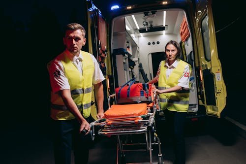 Medical Lifeguards in an Ambulance 