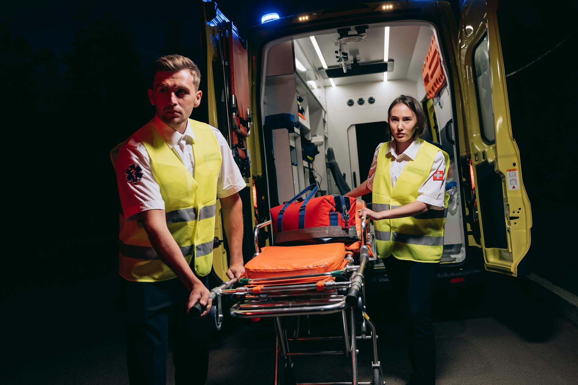 Medical Lifeguards in an Ambulance