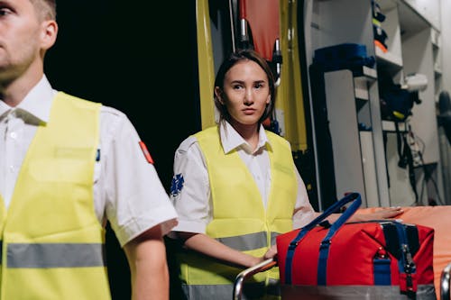 Paramedics Wearing Reflective Vest