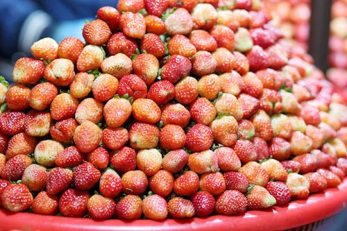 A Close-up Shot of Fresh Strawberries