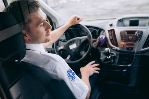 Man Driving an Ambulance 