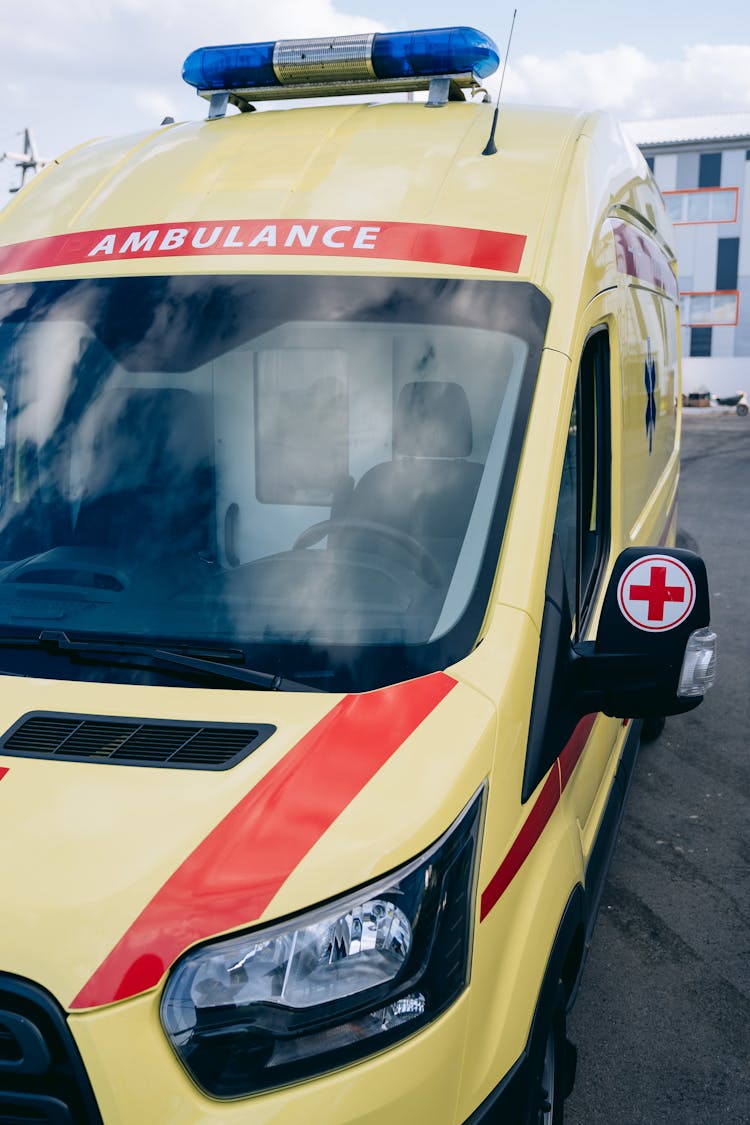 An Ambulance Parked On The Street