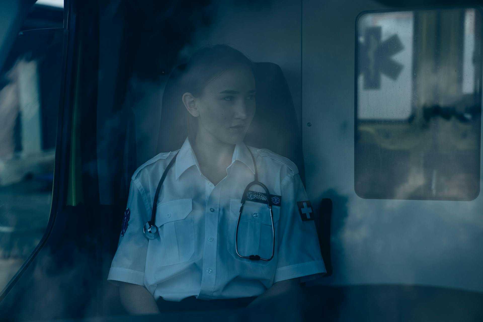 Medic in an Ambulance