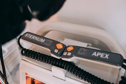 Close-up of an Automated External Defibrillator