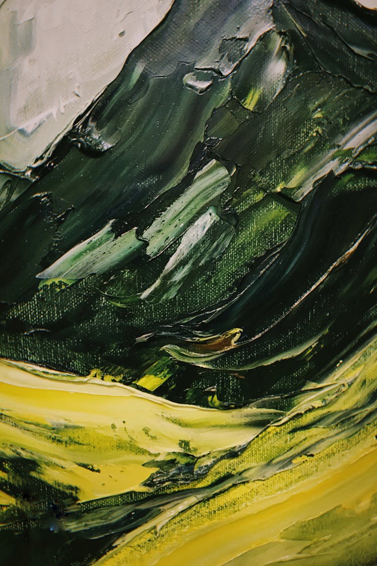 Green And Yellow Abstract Painting
