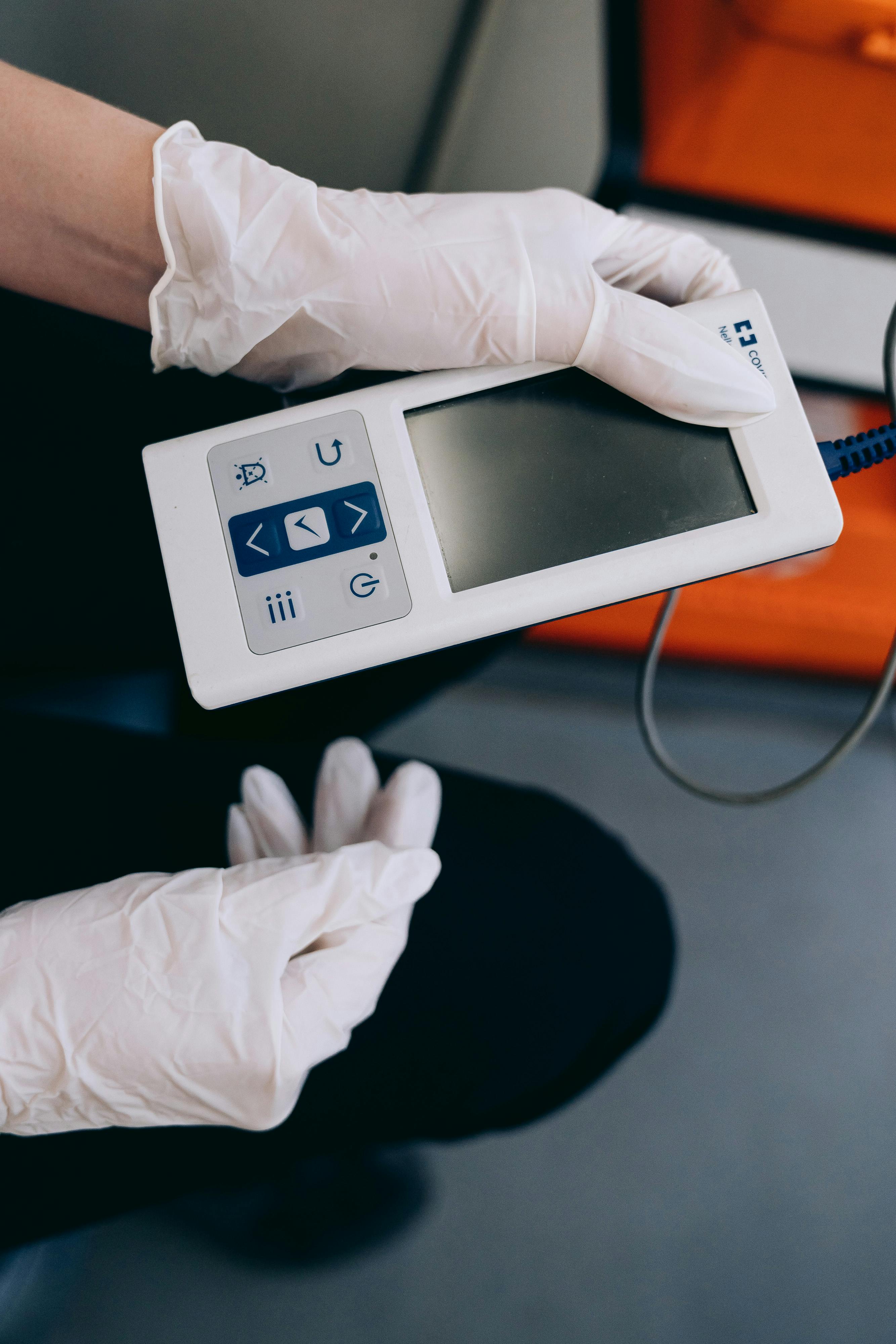 a paramedic holding a medical equipment