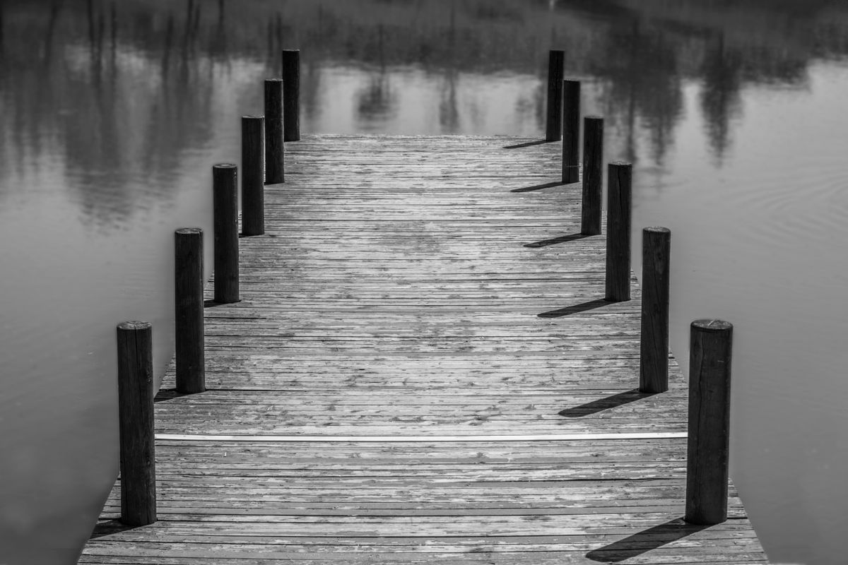 Wooden dock over a lake