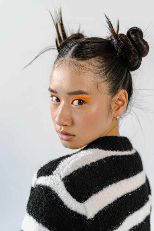 Free A Girl with an Orange Eyeshadow Stock Photo