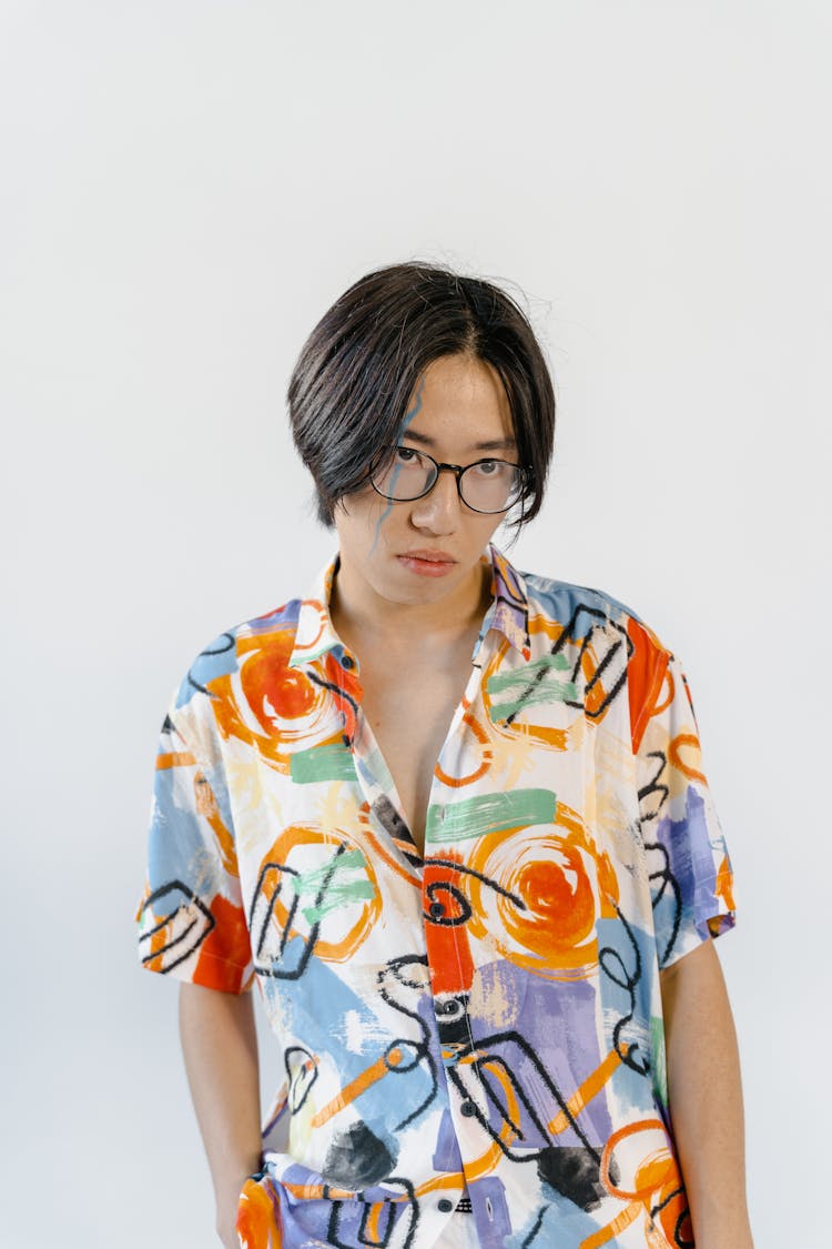 A Boy With Black Framed Eyeglasses