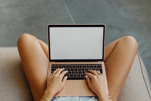 A Laptop With a White Screen 