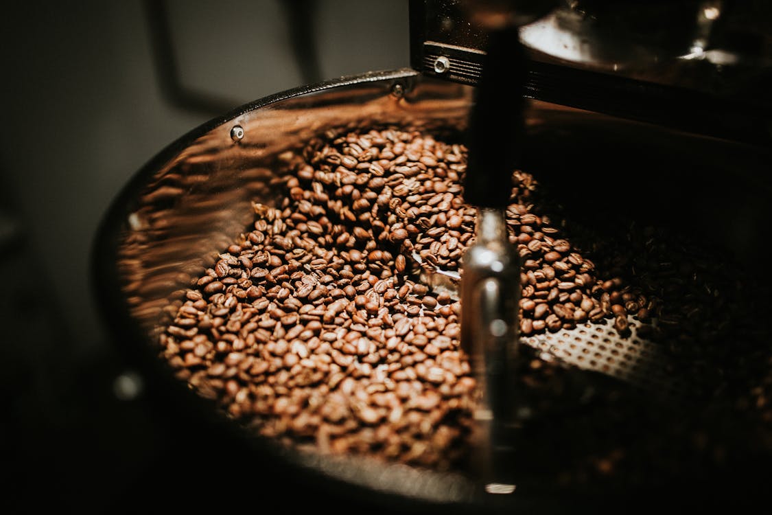 Coffee Beans in a drum