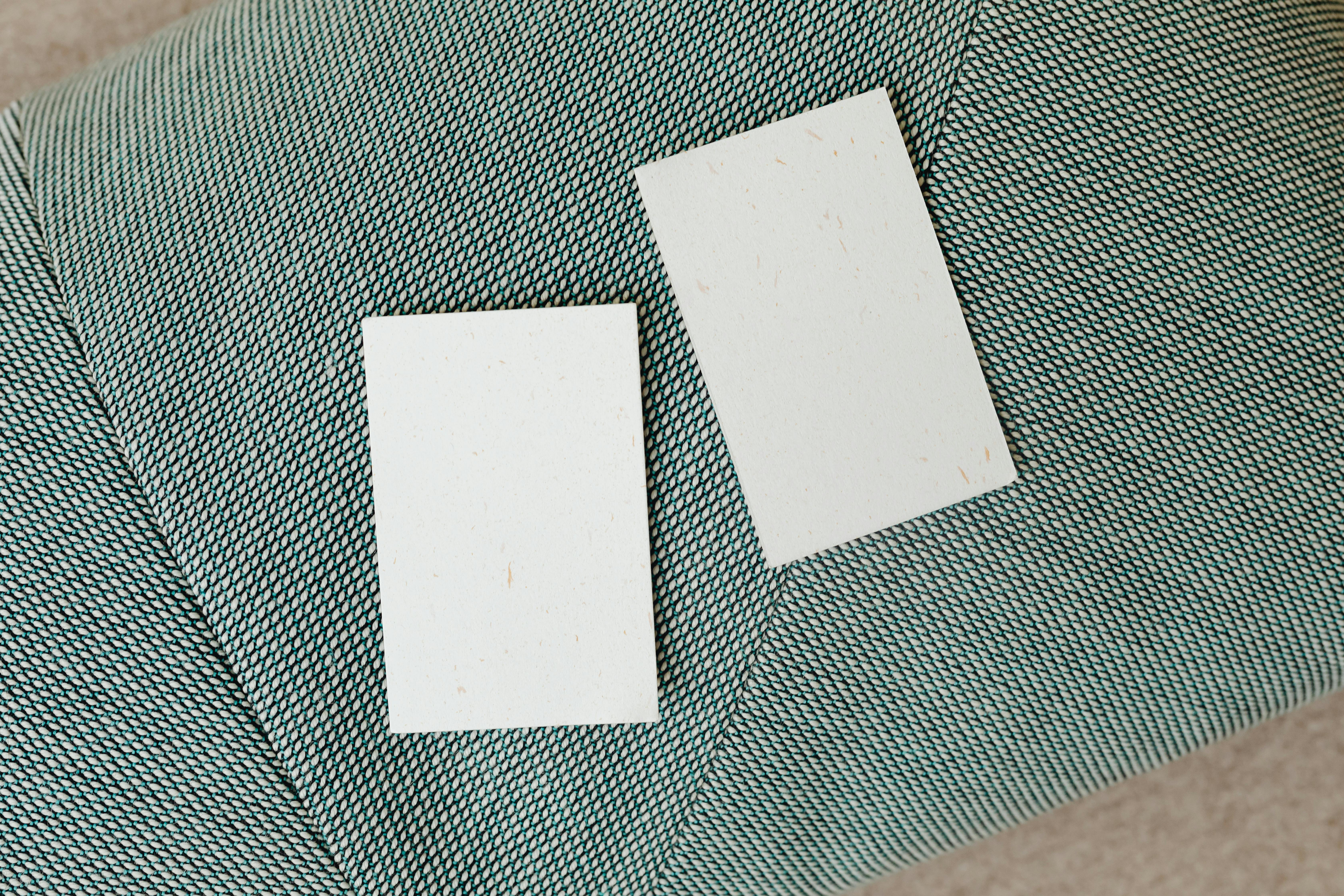 blank business cards on textured surface