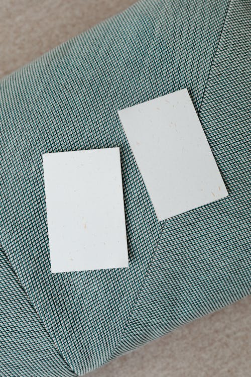 Blank Business Cards on Textured Surface