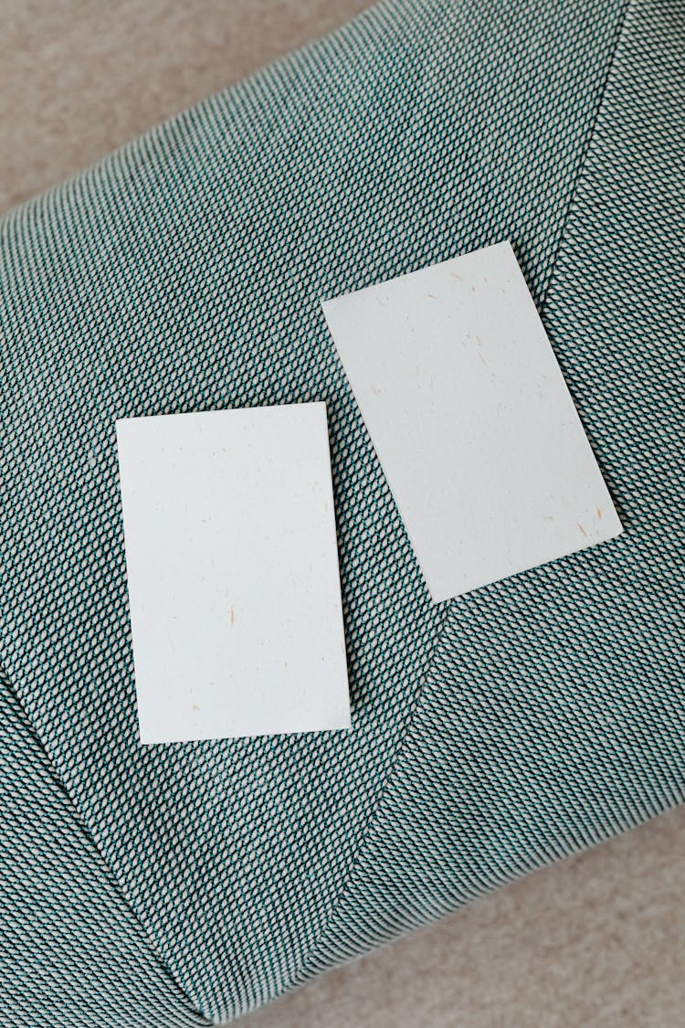 Blank Business Cards On Textured Surface