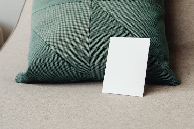 Plain White Paper On Pillow 