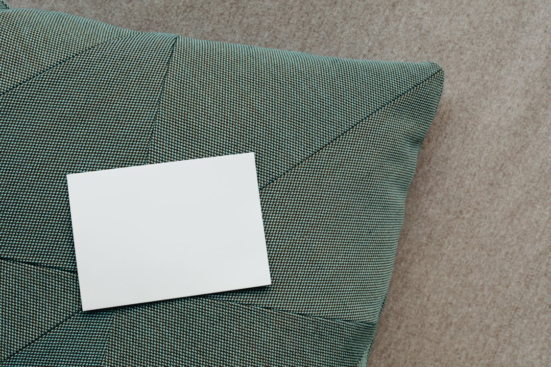 Blank Business Card on a Throw Pillow