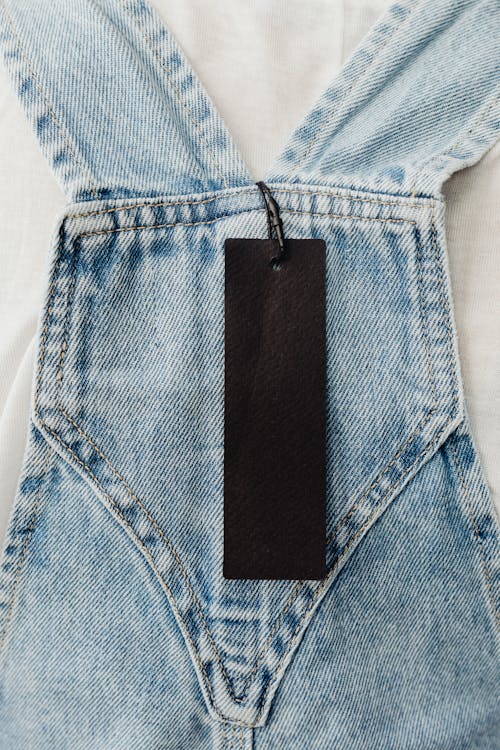 Denim Overall with a Blank Tag