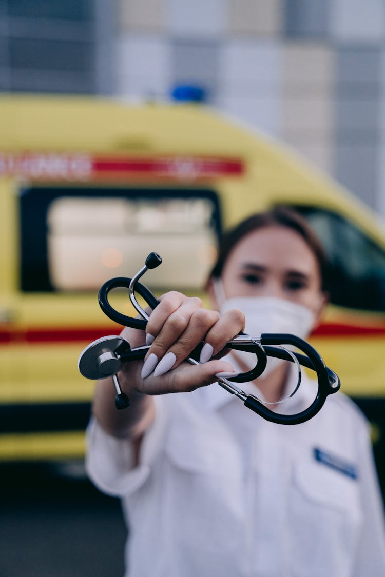 A Paramedic Holding A Stethoscope