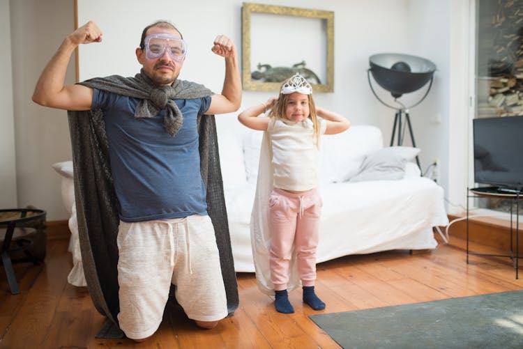 Father And Daughter Posing