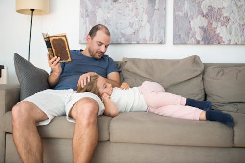 Girl Lying on a Man's Lap