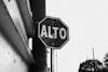 Free Grayscale Photo of Stop Sign Stock Photo