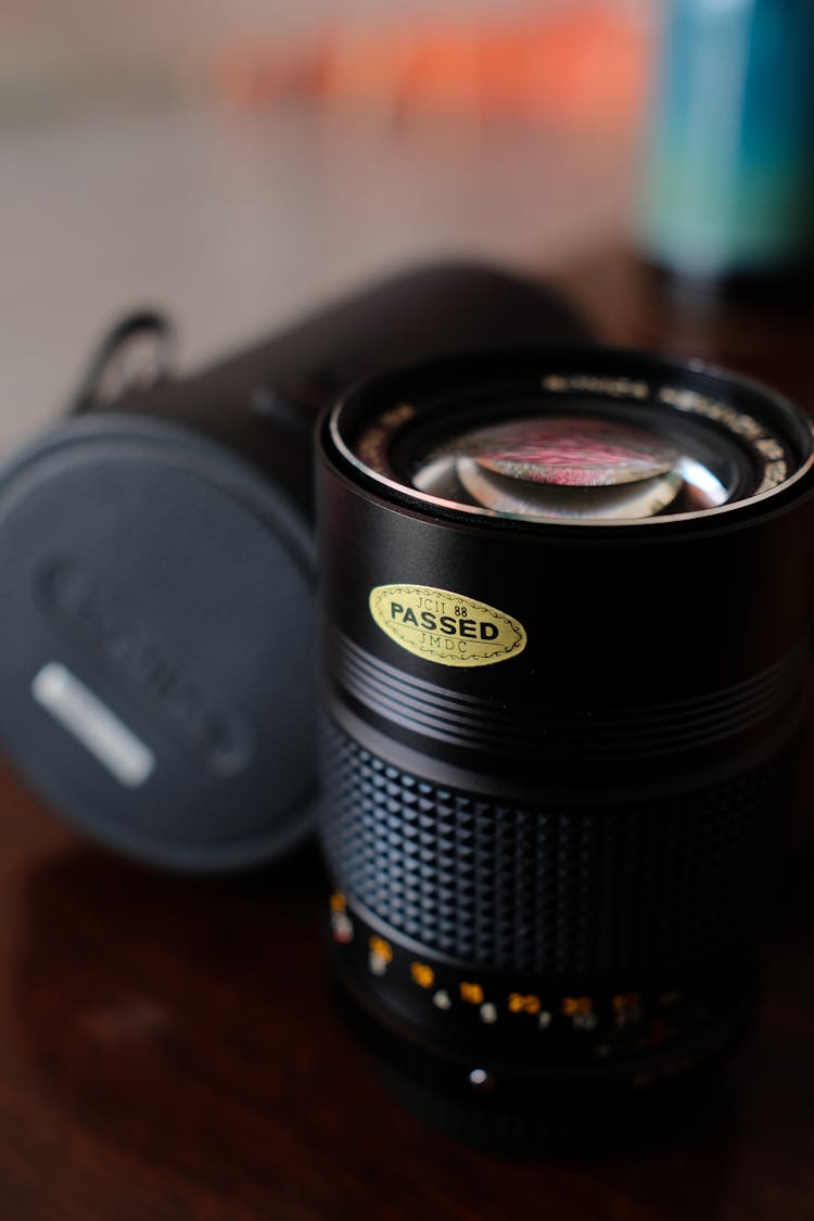 Black Camera Lens In Close-up Shot