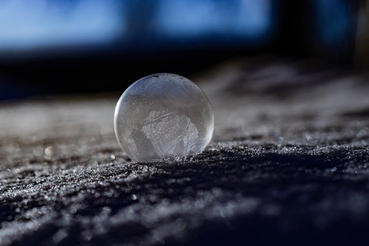 Close-up Of A Frosted Glass Ball 