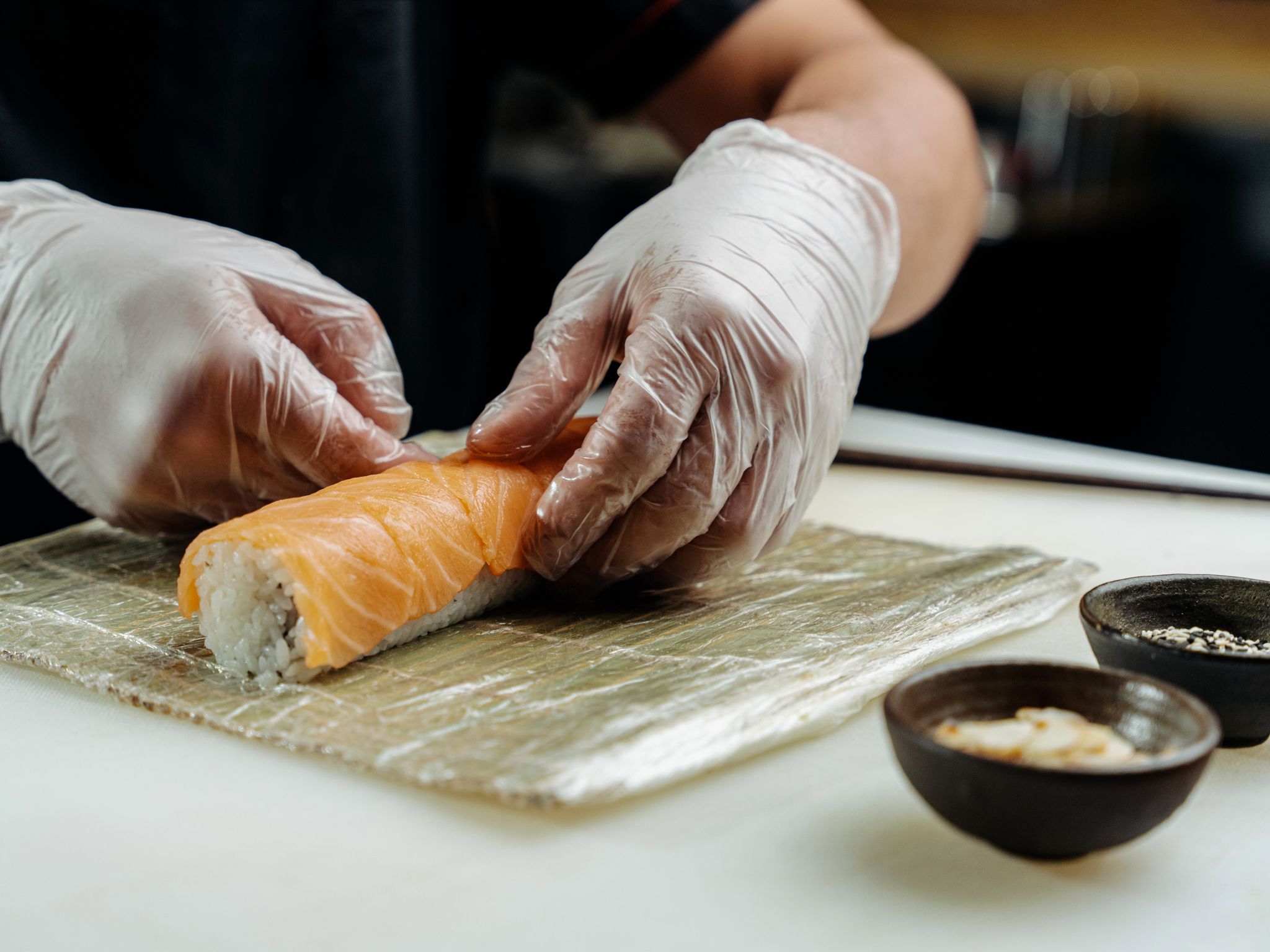 Chef preparing sushi