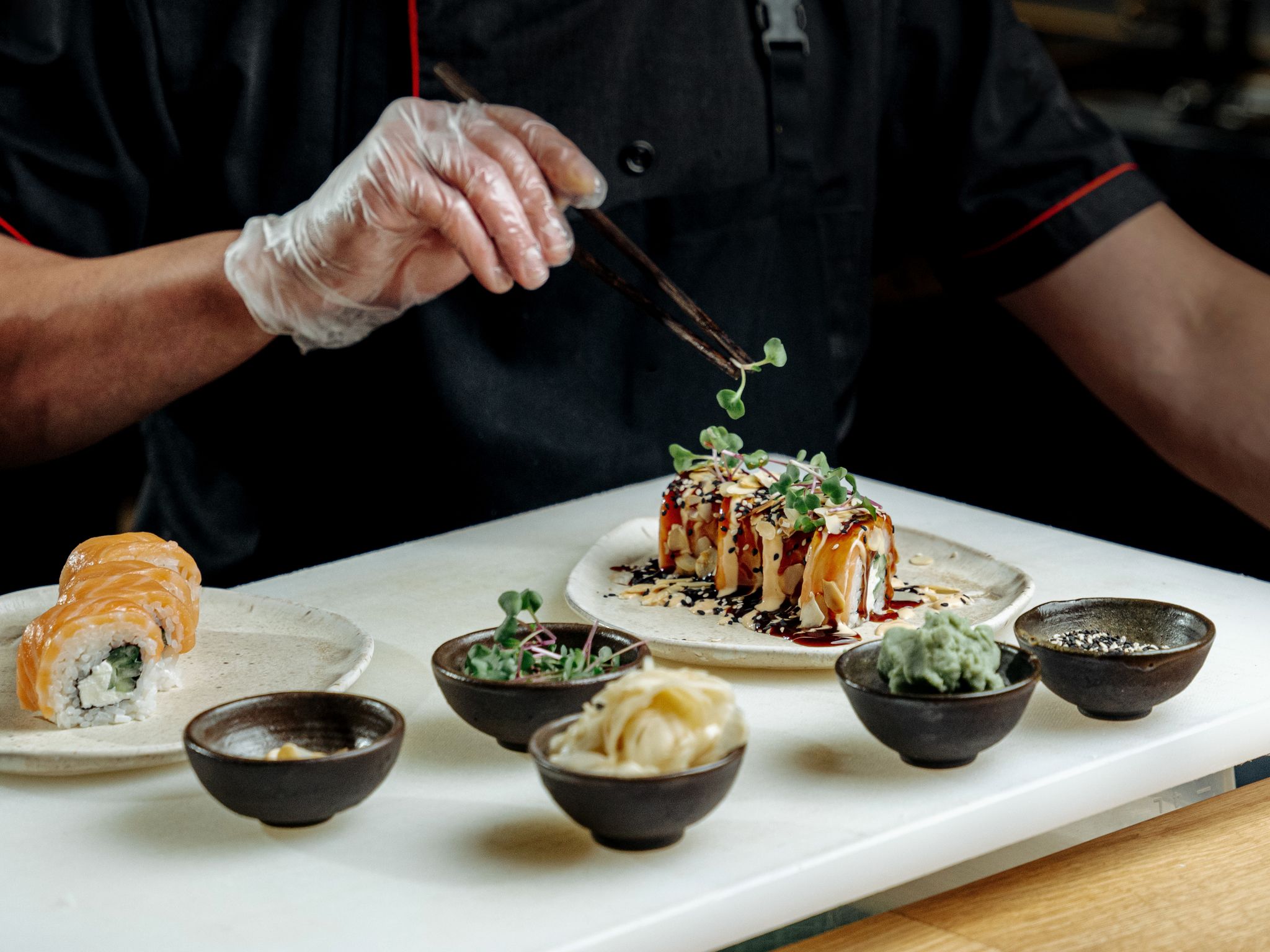 Chef preparing sushi
