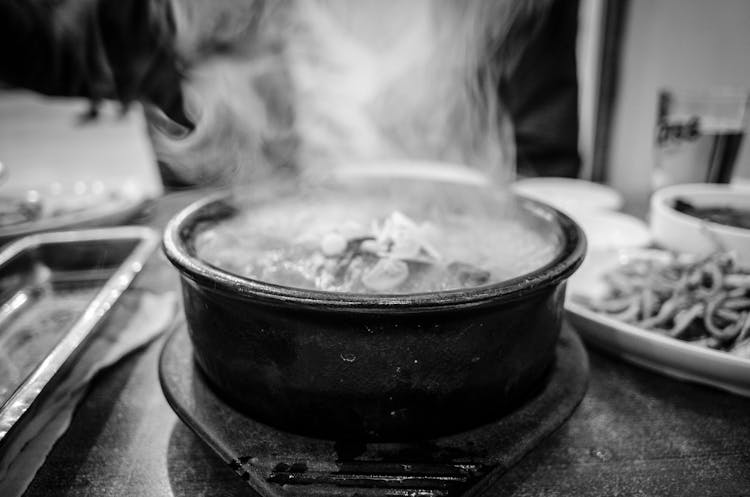 Smoking Pot Of Boiled Meal