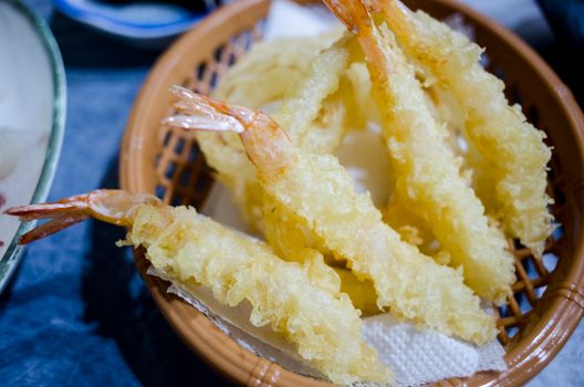 Crispy Tempura on a Serving Basket