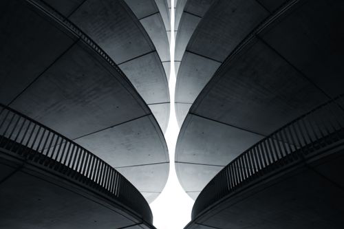Free A striking view of modern spiral architecture, showcasing artistic lines. Stock Photo