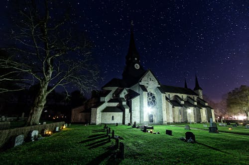 Free Photo of Cemetery at Night Stock Photo
