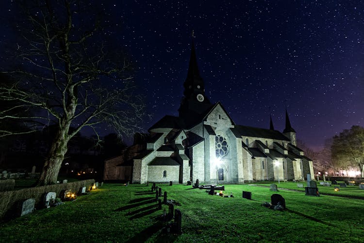 Photo Of Cemetery At Night