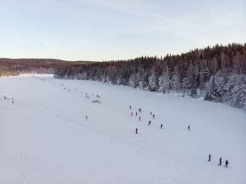 Ilmainen kuvapankkikuva tunnisteilla droonikuva, flunssa, hiihtokeskus