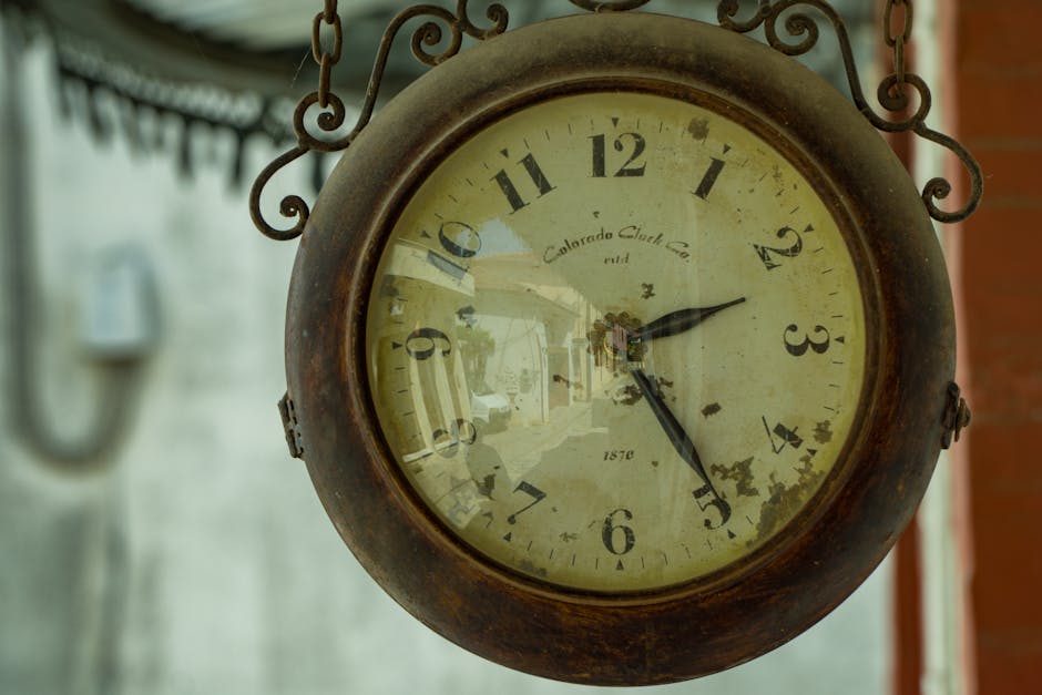 Rustic Colorado Clock Co. hanging timepiece exuding vintage appeal.