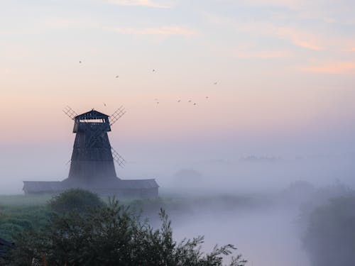 бесплатная Бесплатное стоковое фото с ветряная мельница, восход, закат Стоковое фото
