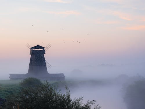 A Windmill during Sunrise