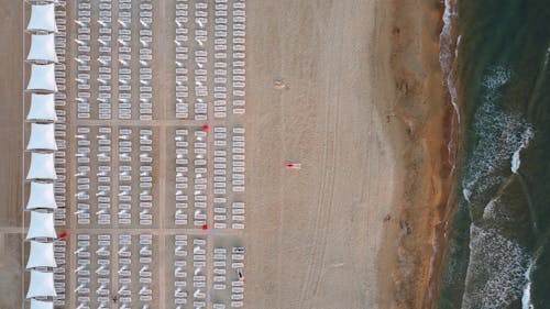 Aerial Photo of Beach Chairs